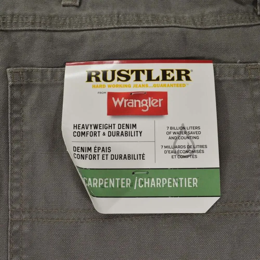 Wrangler Workwear Pants Mens 44x32 Gray Utility Carpenter Canvas Work